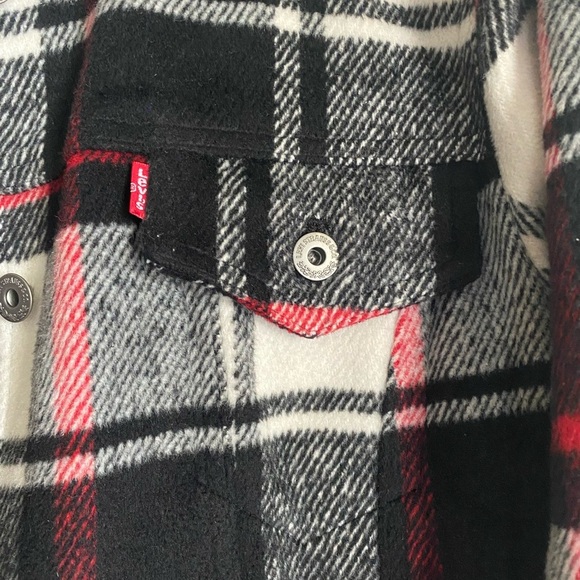 Levi's Women’s Wool Blend Classic Preppy Academia Plaid  Trucker Jacket - XS - Picture 6 of 12